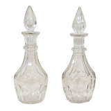 Pair Cut Glass Decanters, England, Mid 19th Century